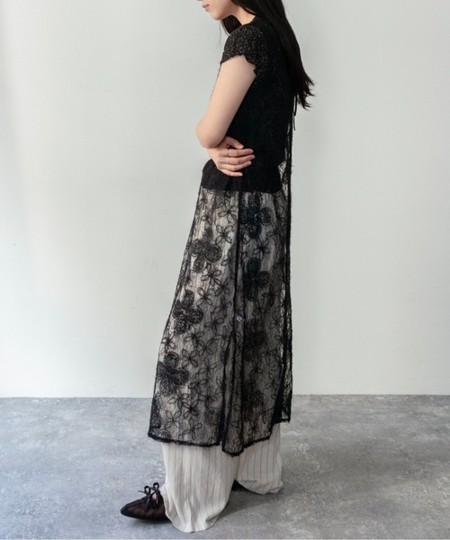 on:nue(オンニュ)の「【on:nue】シアーフラワーレースレイヤードワンピース/2026 SS COLLECTION(ワンピース・レディース・ブラック/ホワイト・FREE)」の15枚目の写真