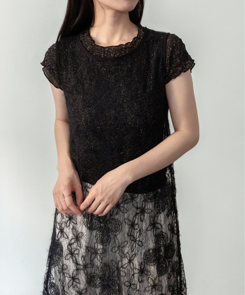 on:nue(オンニュ)の「【on:nue】シアーフラワーレースレイヤードワンピース/2026 SS COLLECTION(ワンピース・レディース・ブラック/ホワイト・FREE)」の19枚目の写真