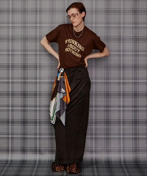 MAISON SPECIAL（メゾンスペシャル）の「THINKING ABOUT NOTHING Logo T-Shirt/THINKING ABOUT NOTHING ロゴTシャツ（Tシャツ/カットソー・レディース・ブラック/ブラウン/ブルー/アイボリー・FREE）」の6枚目の写真