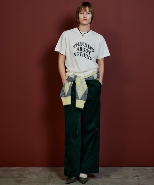 MAISON SPECIAL（メゾンスペシャル）の「THINKING ABOUT NOTHING Logo T-Shirt/THINKING ABOUT NOTHING ロゴTシャツ（Tシャツ/カットソー・レディース・ブラック/ブラウン/ブルー/アイボリー・FREE）」の8枚目の写真