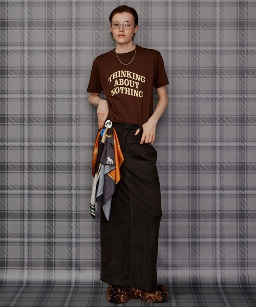 MAISON SPECIAL（メゾンスペシャル）の「THINKING ABOUT NOTHING Logo T-Shirt/THINKING ABOUT NOTHING ロゴTシャツ（Tシャツ/カットソー・レディース・ブラック/ブラウン/ブルー/アイボリー・FREE）」の20枚目の写真