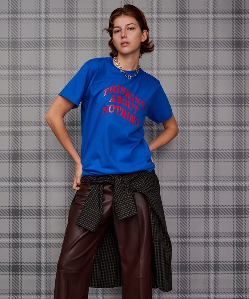 MAISON SPECIAL（メゾンスペシャル）の「THINKING ABOUT NOTHING Logo T-Shirt/THINKING ABOUT NOTHING ロゴTシャツ（Tシャツ/カットソー・レディース・ブラック/ブラウン/ブルー/アイボリー・FREE）」の21枚目の写真