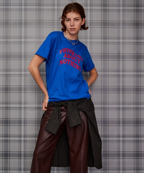 MAISON SPECIAL（メゾンスペシャル）の「THINKING ABOUT NOTHING Logo T-Shirt/THINKING ABOUT NOTHING ロゴTシャツ（Tシャツ/カットソー・レディース・ブラック/ブラウン/ブルー/アイボリー・FREE）」の22枚目の写真