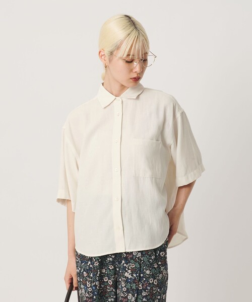 BEAUTY&YOUTH UNITED ARROWS(ビューティーアンドユースユナイテッドアローズ)の「シアー バックタック ショートスリーブ シャツ 接触冷感(シャツ/ブラウス・レディース・オフホワイト/ライトブルー/ライトピンク・FREE)」の7枚目の写真