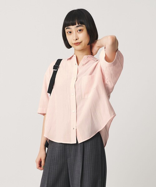 BEAUTY&YOUTH UNITED ARROWS(ビューティーアンドユースユナイテッドアローズ)の「シアー バックタック ショートスリーブ シャツ 接触冷感(シャツ/ブラウス・レディース・オフホワイト/ライトブルー/ライトピンク・FREE)」の10枚目の写真