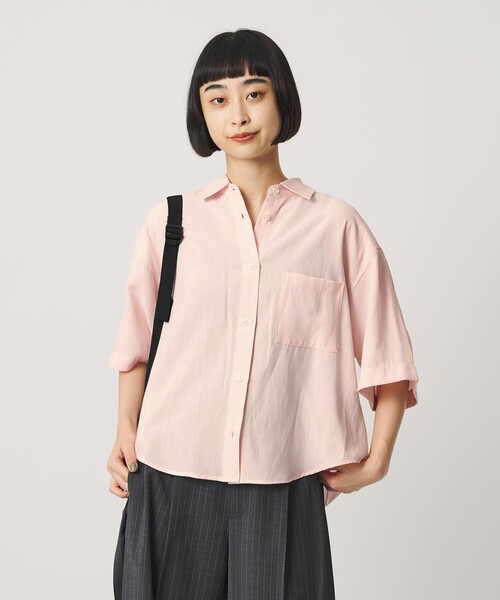 BEAUTY&YOUTH UNITED ARROWS(ビューティーアンドユースユナイテッドアローズ)の「シアー バックタック ショートスリーブ シャツ 接触冷感(シャツ/ブラウス・レディース・オフホワイト/ライトブルー/ライトピンク・FREE)」の11枚目の写真