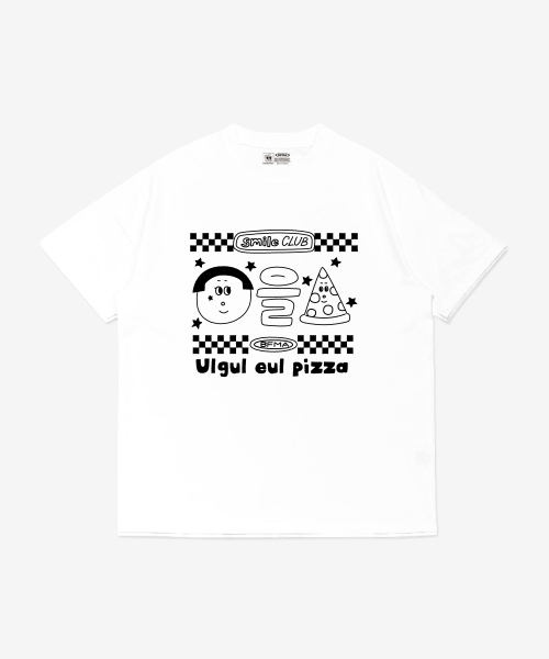 BALLOON FRIENDS(バルーンフレンズ)の「顔をピザフィロソフィTシャツ(Tシャツ/カットソー・レディース・その他・SMALL/MEDIUM/LARGE)」の1枚目の写真