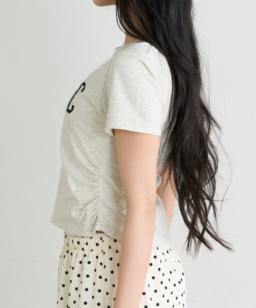 RAY CASSIN(レイカズン)の「ロゴパッチチビTシャツ(Tシャツ/カットソー・レディース・カーキ/ホワイト系その他/グレー/ネイビー・FREE)」の10枚目の写真