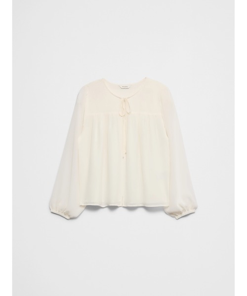 BANANA REPUBLIC FACTORY STORE（バナナリパブリック ファクトリーストア）の「BANANA REPUBLIC FACTORY STORE　　シフォンプリーツリリースブラウス（シャツ/ブラウス・レディース・ホワイト・S）」の4枚目の写真