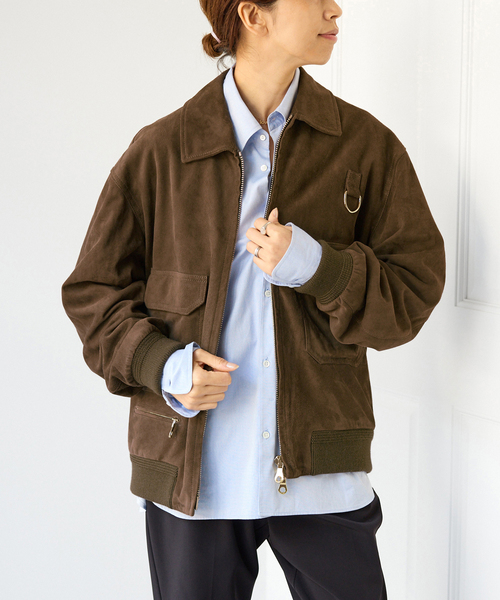 チンクアンタ　ダークブラウン スエード ジャケット　48　美品 CINQUANTA/チンクアンタ 別注SWEDISH MILITARY TYPE BLOUSON ブルゾン