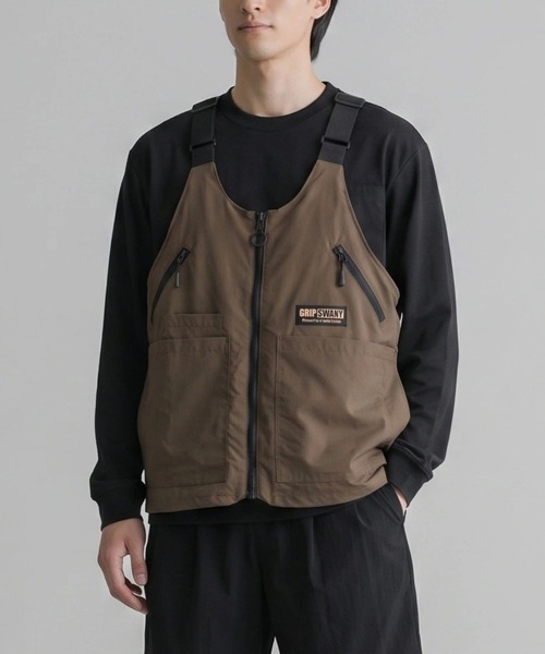 GRIP SWANY(グリップスワニー)の「【GSMV-235】 RIPSTOP SUPPLEX GEAR BAG VEST(ベスト・メンズ・オリーブ/ブラウン/ブラック・M/L/XL)」の3枚目の写真