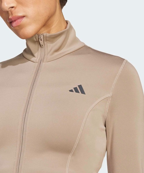 adidas(アディダス)の「Optimeエッセンシャルズ フルジップ ジャケット / Optime Essentials Full-Zip Jacket / ジャージ / トラックジャケット / アディダス adidas(ジャージ・レディース・ブラウン・SMALL/LARGE)」の4枚目の写真