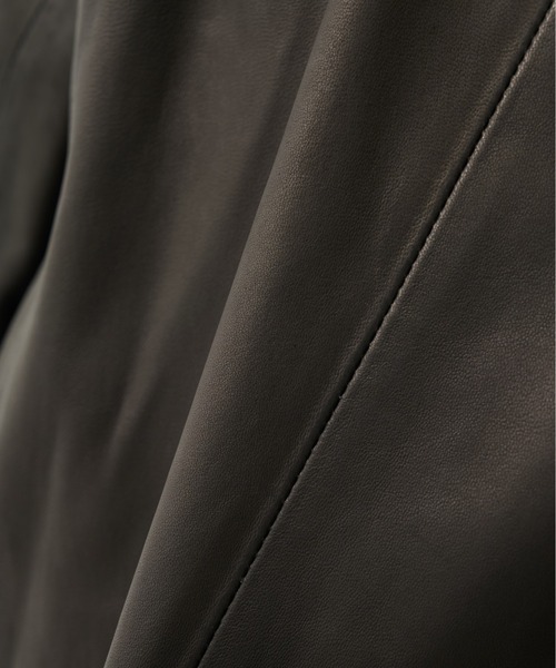 CITY TOKYO(シティトウキョウ)の「【CITY TOKYO/シティートウキョウ】Sheepskin Leather Jacket/本革レザーテーラードジャケット(テーラードジャケット・レディース・ブラック・FREE)」の4枚目の写真
