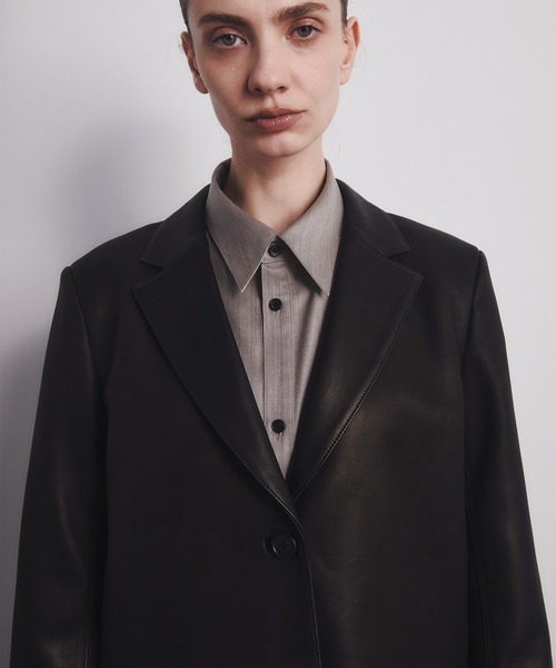 CITY TOKYO(シティトウキョウ)の「【CITY TOKYO/シティートウキョウ】Sheepskin Leather Jacket/本革レザーテーラードジャケット(テーラードジャケット・レディース・ブラック・FREE)」の10枚目の写真