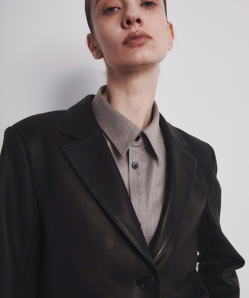 CITY TOKYO(シティトウキョウ)の「【CITY TOKYO/シティートウキョウ】Sheepskin Leather Jacket/本革レザーテーラードジャケット(テーラードジャケット・レディース・ブラック・FREE)」の9枚目の写真