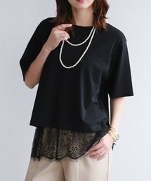 取り外し可能レースセットレイヤードTシャツ