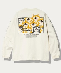 USA/C スクエアLOGOバックプリント ロングスリーブTEE