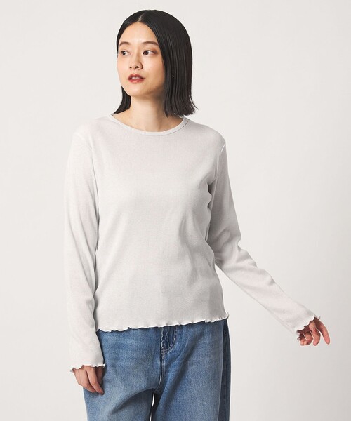 A DAY IN THE LIFE UNITED ARROWS(アデイインザライフユナイテッドアローズ)の「ラメ リブ メローカットソー <A DAY IN THE LIFE>(Tシャツ/カットソー・レディース・ライトグレー/ナチュラル/ブラック/その他1・FREE)」の3枚目の写真