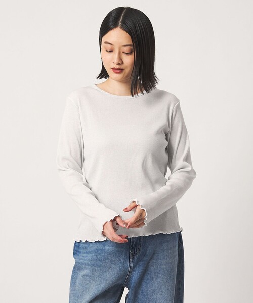A DAY IN THE LIFE UNITED ARROWS(アデイインザライフユナイテッドアローズ)の「ラメ リブ メローカットソー <A DAY IN THE LIFE>(Tシャツ/カットソー・レディース・ライトグレー/ナチュラル/ブラック/その他1・FREE)」の5枚目の写真