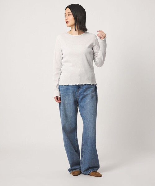 A DAY IN THE LIFE UNITED ARROWS(アデイインザライフユナイテッドアローズ)の「ラメ リブ メローカットソー <A DAY IN THE LIFE>(Tシャツ/カットソー・レディース・ライトグレー/ナチュラル/ブラック/その他1・FREE)」の6枚目の写真