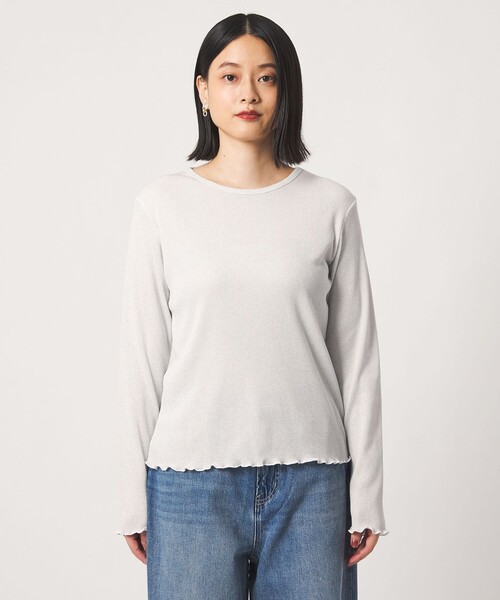 A DAY IN THE LIFE UNITED ARROWS(アデイインザライフユナイテッドアローズ)の「ラメ リブ メローカットソー <A DAY IN THE LIFE>(Tシャツ/カットソー・レディース・ライトグレー/ナチュラル/ブラック/その他1・FREE)」の7枚目の写真