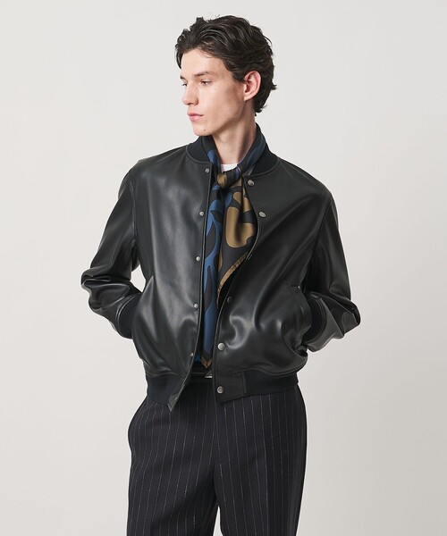UNITED ARROWS(ユナイテッドアローズ)の「レザーライク ボンバージャケット(ブルゾン・メンズ・ブラック・S/XL/M/L)」の3枚目の写真