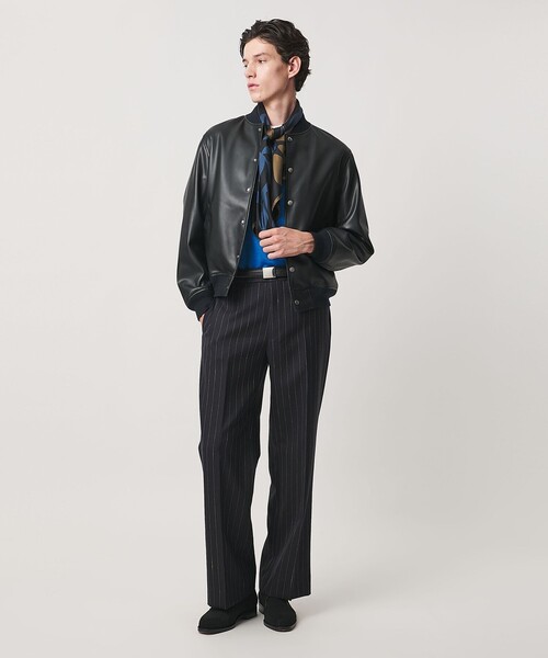 UNITED ARROWS(ユナイテッドアローズ)の「レザーライク ボンバージャケット(ブルゾン・メンズ・ブラック・S/XL/M/L)」の4枚目の写真