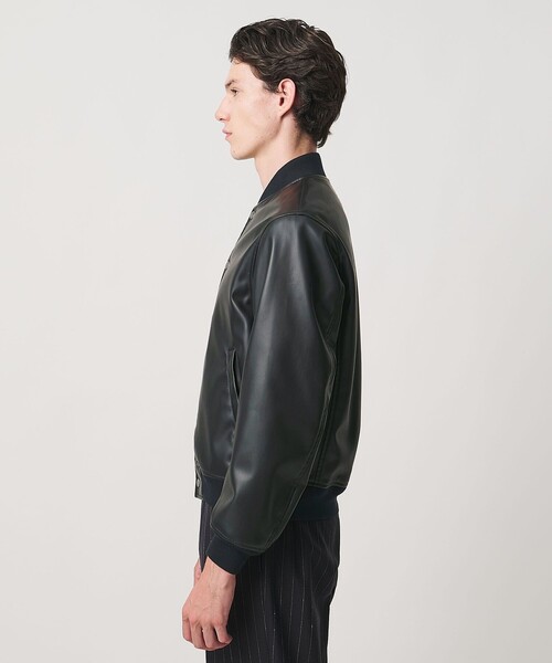 UNITED ARROWS(ユナイテッドアローズ)の「レザーライク ボンバージャケット(ブルゾン・メンズ・ブラック・S/XL/M/L)」の6枚目の写真