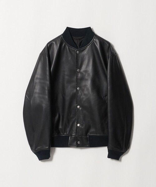 UNITED ARROWS(ユナイテッドアローズ)の「レザーライク ボンバージャケット(ブルゾン・メンズ・ブラック・S/XL/M/L)」の8枚目の写真