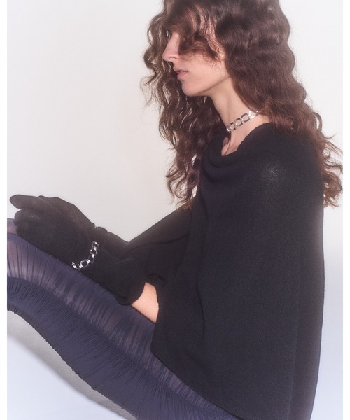 IRIS47(イリスフォーセブン)の「【IRIS 47】drape cashmere poncho/ドレープ カシミヤ ポンチョ(ポンチョ・レディース・ダークグレー/ブラック・FREE)」の3枚目の写真