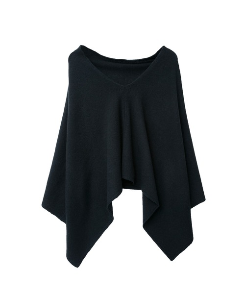 IRIS47(イリスフォーセブン)の「【IRIS 47】drape cashmere poncho/ドレープ カシミヤ ポンチョ(ポンチョ・レディース・ダークグレー/ブラック・FREE)」の7枚目の写真