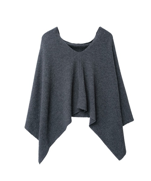 IRIS47(イリスフォーセブン)の「【IRIS 47】drape cashmere poncho/ドレープ カシミヤ ポンチョ(ポンチョ・レディース・ダークグレー/ブラック・FREE)」の10枚目の写真