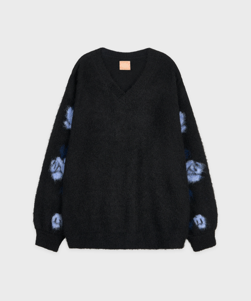 SINOON(シヌーン)の「Floral Jacquard Knit Pullover (Black)(ニット/セーター・レディース・ブラック・FREE)」の4枚目の写真