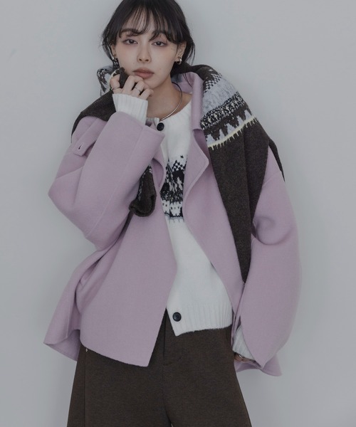 Eimee Law(エイミーロウ)の「ハンドメイドハーフコート(その他アウター・レディース・ベージュ/ブラック/ライトピンク・FREE)」の3枚目の写真