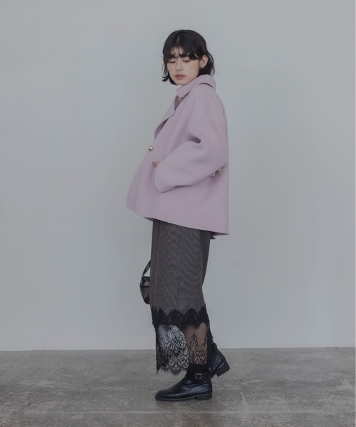 Eimee Law(エイミーロウ)の「ハンドメイドハーフコート(その他アウター・レディース・ベージュ/ブラック/ライトピンク・FREE)」の5枚目の写真