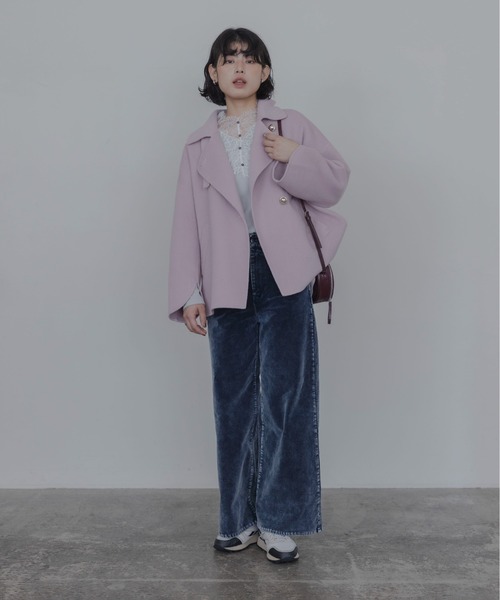 Eimee Law(エイミーロウ)の「ハンドメイドハーフコート(その他アウター・レディース・ベージュ/ブラック/ライトピンク・FREE)」の7枚目の写真