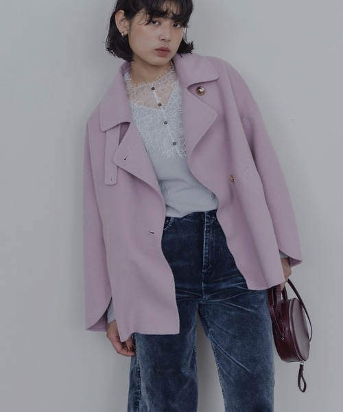 Eimee Law(エイミーロウ)の「ハンドメイドハーフコート(その他アウター・レディース・ベージュ/ブラック/ライトピンク・FREE)」の9枚目の写真