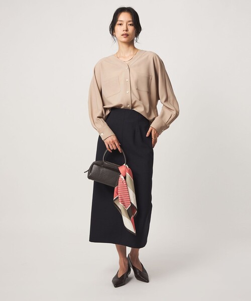 green label relaxing(グリーンレーベルリラクシング)の「ツイル ポケット シャツ マシンウォッシャブル ストレッチ(シャツ/ブラウス・レディース・ライトブルー/オフホワイト/ベージュ/ネイビー・FREE)」の13枚目の写真
