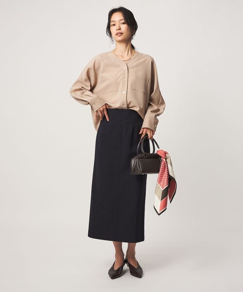 green label relaxing(グリーンレーベルリラクシング)の「ツイル ポケット シャツ マシンウォッシャブル ストレッチ(シャツ/ブラウス・レディース・ライトブルー/オフホワイト/ベージュ/ネイビー・FREE)」の14枚目の写真