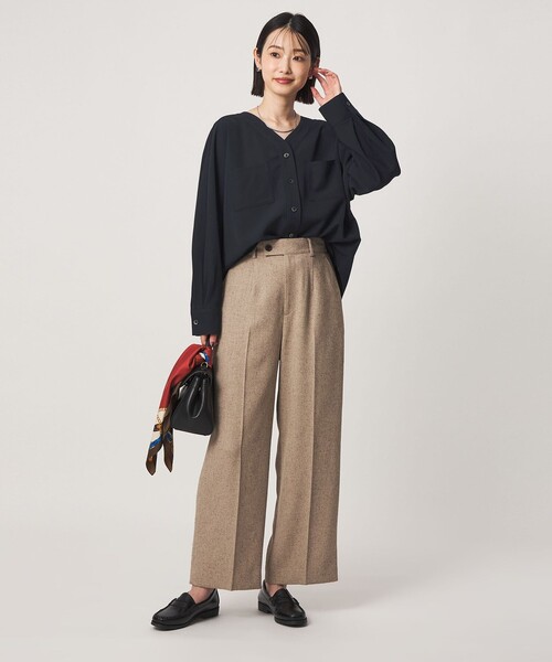 green label relaxing(グリーンレーベルリラクシング)の「ツイル ポケット シャツ マシンウォッシャブル ストレッチ(シャツ/ブラウス・レディース・ライトブルー/オフホワイト/ベージュ/ネイビー・FREE)」の17枚目の写真