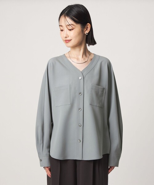 green label relaxing(グリーンレーベルリラクシング)の「ツイル ポケット シャツ マシンウォッシャブル ストレッチ(シャツ/ブラウス・レディース・ライトブルー/オフホワイト/ベージュ/ネイビー・FREE)」の18枚目の写真