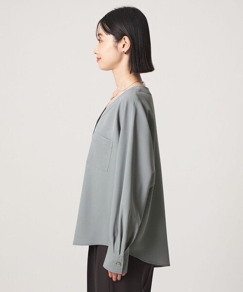 green label relaxing(グリーンレーベルリラクシング)の「ツイル ポケット シャツ マシンウォッシャブル ストレッチ(シャツ/ブラウス・レディース・ライトブルー/オフホワイト/ベージュ/ネイビー・FREE)」の19枚目の写真