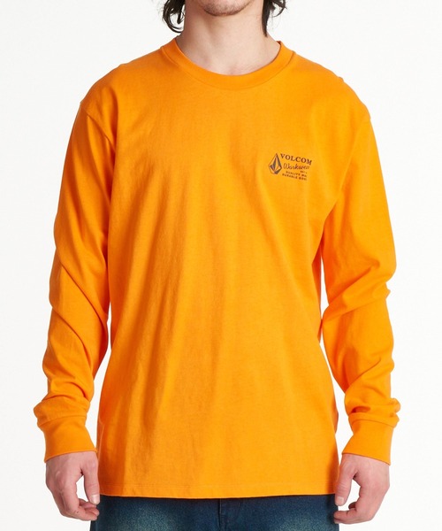 VOLCOM(ボルコム)の「VOLCOM メンズ WORKWEAR LS ロンT 【2026年秋冬モデル】/ボルコムバックプリント長袖ロンT(Tシャツ/カットソー・メンズ・スミクロ/オレンジ/ホワイト・MEDIUM/LARGE/X-LARGE)」の6枚目の写真