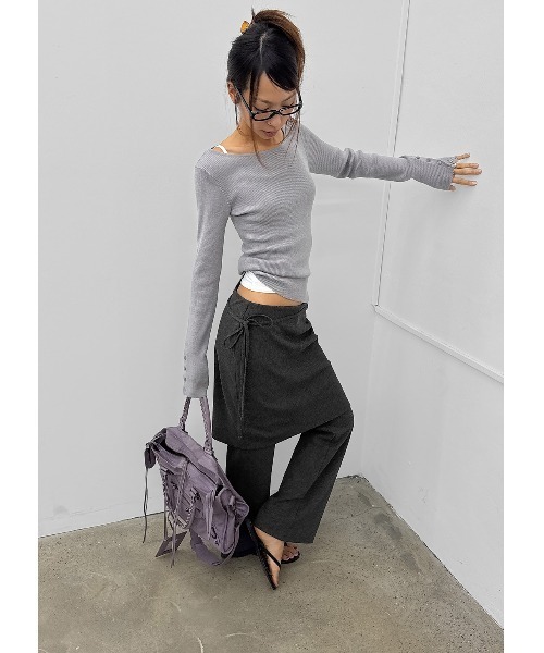 BLACKUP（ブラックアップ）の「[MADE] ベルストリングミディスカートパンツ（その他パンツ・レディース・ブラック/チャコール・SMALL/MEDIUM）」の12枚目の写真