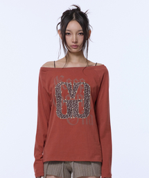 APPLIQUE STUD G LOGO LONG SLEEVE_ORANGE