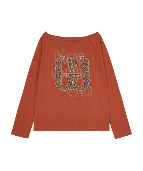 GILAARCHIVE（ギラアーカイブ）の「APPLIQUE STUD G LOGO LONG SLEEVE_ORANGE（Tシャツ/カットソー・レディース・その他・FREE）」の4枚目の写真