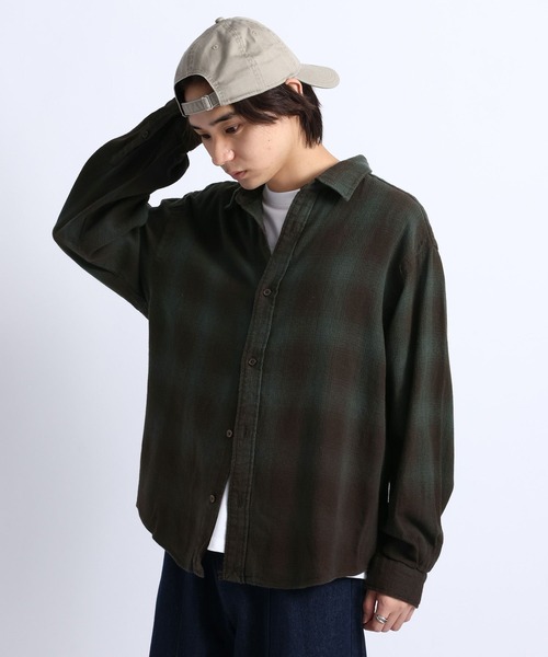 RAGEBLUE(レイジブルー)の「GRADUATION CHECK SHIRTS / グラデーションチェックシャツ(シャツ/ブラウス・メンズ・マスタード/ダークブラウン/ブラック・MEDIUM/LARGE)」の3枚目の写真
