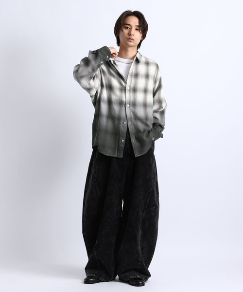 RAGEBLUE(レイジブルー)の「GRADUATION CHECK SHIRTS / グラデーションチェックシャツ(シャツ/ブラウス・メンズ・マスタード/ダークブラウン/ブラック・MEDIUM/LARGE)」の10枚目の写真