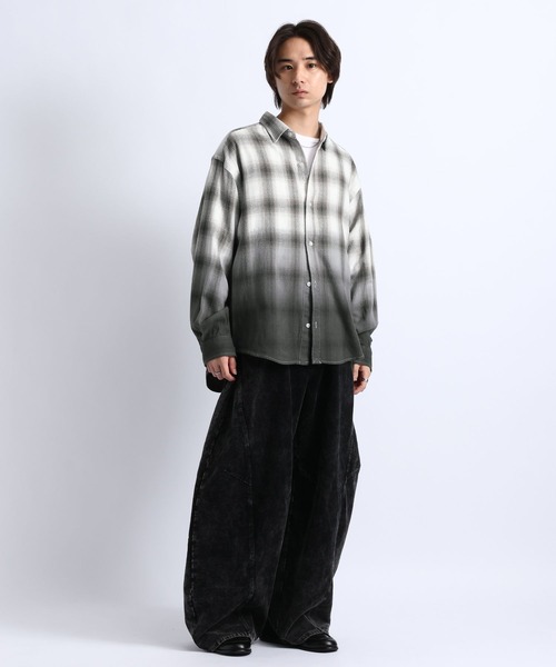RAGEBLUE(レイジブルー)の「GRADUATION CHECK SHIRTS / グラデーションチェックシャツ(シャツ/ブラウス・メンズ・マスタード/ダークブラウン/ブラック・MEDIUM/LARGE)」の11枚目の写真
