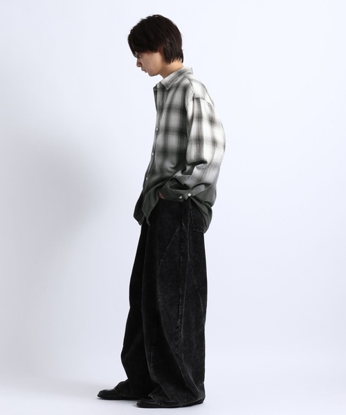 RAGEBLUE(レイジブルー)の「GRADUATION CHECK SHIRTS / グラデーションチェックシャツ(シャツ/ブラウス・メンズ・マスタード/ダークブラウン/ブラック・MEDIUM/LARGE)」の12枚目の写真